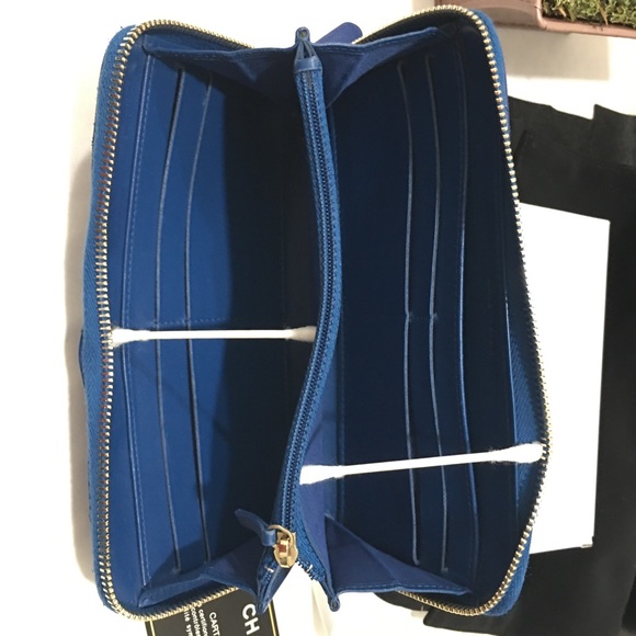 Authentic Blue Chanel Trendy Wallet - Picture 11 of 12
